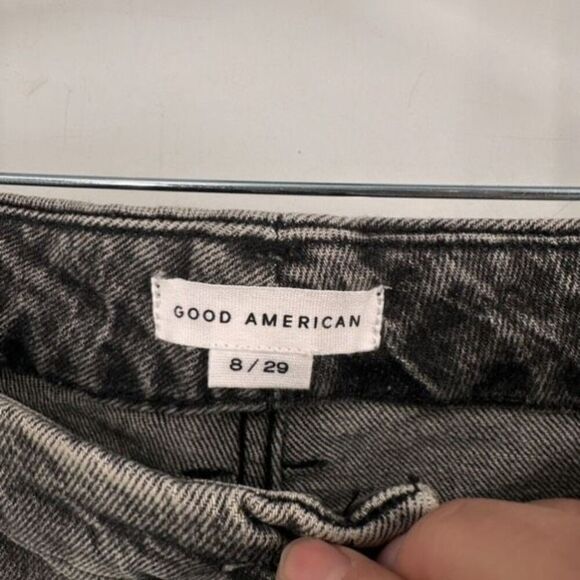 Good American Womens Curve Twist Slit Hem Straight Jeans Charcoal Gray Size 8/29 - Picture 5 of 13